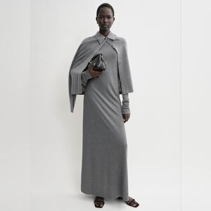 TOTEME Long Sleeve Jersey Dress Grey Melange XS Org $520